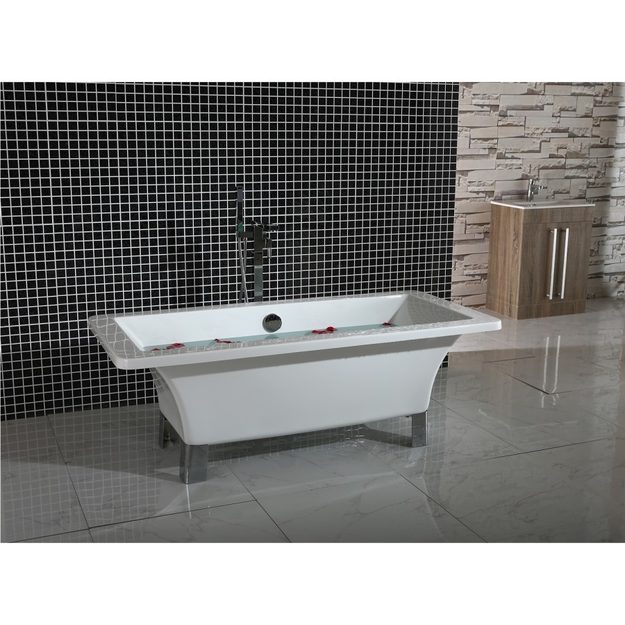 Chalice Traditional Freestanding Bath with Chrome Feet - 1690 x 740 x 570mm