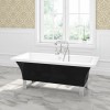 Black Freestanding Double Ended Bath with Chrome Feet 1700 x 750mm - Athena