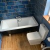 Black Freestanding Double Ended Bath with Chrome Feet 1700 x 750mm - Athena