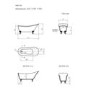 Lunar Traditional Black Freestanding Slipper Bath - 1620 x 730mm