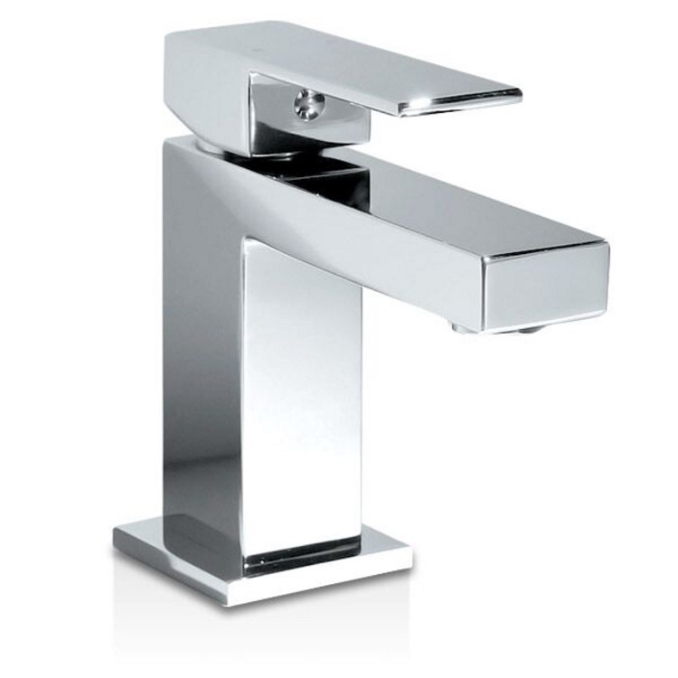 Grade A1 - Chrome Mixer Shower with Bath and Basin Tap Set - Cube