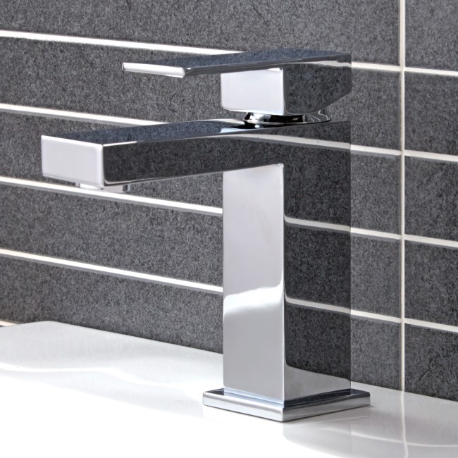 Chrome Mono Basin Mixer Tap - Cube