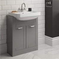 700mm 2 Door Vanity Unit with Semi Inset Basin Grey - Nottingham