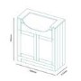 700mm 2 Door Vanity Unit with Semi Inset Basin Grey - Nottingham