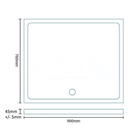 Rectangular Shower Tray 900 x 760mm - Easy Plumb