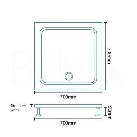 Square Shower Tray 700 x 700mm - Easy Plumb