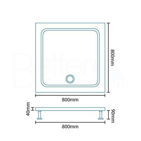 Square Shower Tray 800 x 800mm - Easy Plumb
