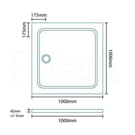 Square Shower Tray 1000 x 1000mm - Easy Plumb