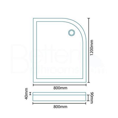 Quadrant Right Hand Shower Tray 1200 x 800mm - Easy Plumb