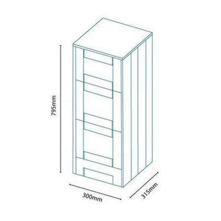 Nottingham 350mm Floor Standing Storage Unit White 3 Drawer Unit Modern Handle