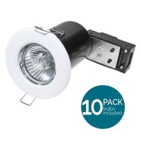 Better Bathrooms 10 Pack Fixed Fire Rated LED White Downlight - Bulbs Included  - COOL Light Bulb