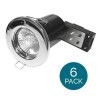 6 Pack - Fixed Fire Rated Downlight - Chrome IP20