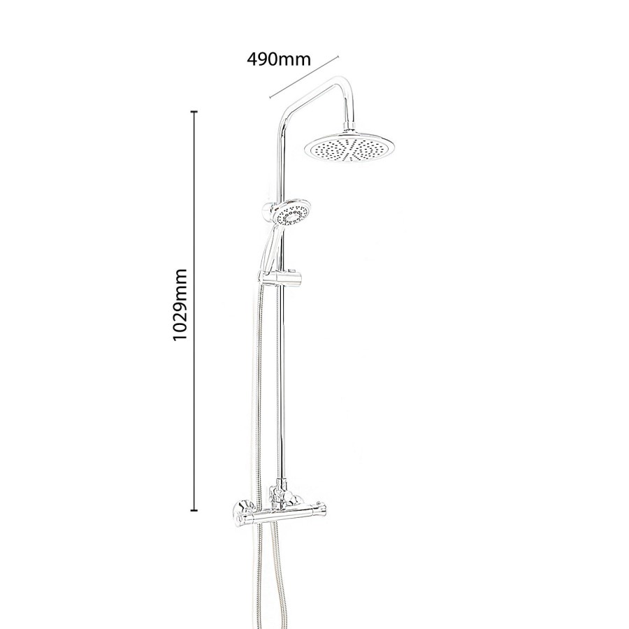 Rina Round Riser Slide Rail Kit with Thermostatic Valve