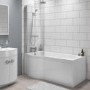 Dee Left Hand P Shape Bath with Front Panel and Screen - 1675 x 850mm