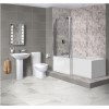 1700mm L Shaped Bath Suite Front Panel &amp; Screen with Toilet and Basin - Left Hand