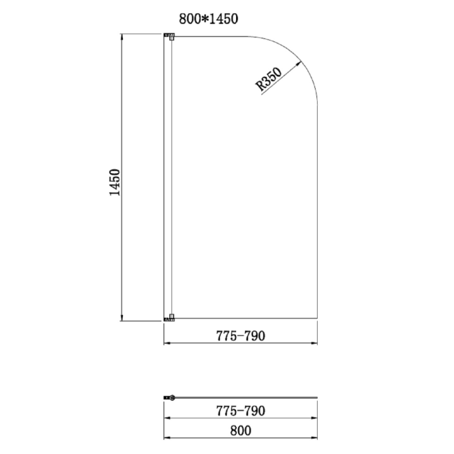 Freestanding Single Ended Shower Bath with Chrome Feet & Bath Screen 1670 x 740mm - Park Royal