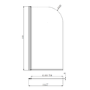 Freestanding Single Ended Shower Bath with White Feet & Bath Screen 1660 x 740mm - Park Royal