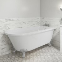 Grade A1 - Park Royal Single Ended Shower Bath with Chrome Feet