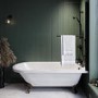 Freestanding Single Ended Shower Bath with Black Screen & Bronze Feet 1670 x 740mm - Park Royal