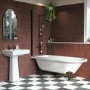 Freestanding Single Ended Shower Bath with Black Screen & Bronze Feet 1670 x 740mm - Park Royal