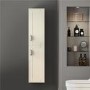 1400mm Wall Hung Storage Unit - Ivory Tall Boy Cabinet Modern Handles - Nottingham Range