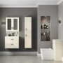 1400mm Wall Hung Storage Unit - Ivory Tall Boy Cabinet Modern Handles - Nottingham Range