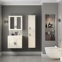 1400mm Wall Hung Storage Unit - Ivory Tall Boy Cabinet Modern Handles - Nottingham Range