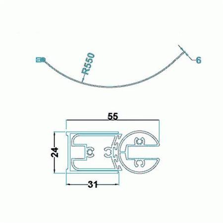 P-Shaped Bath Shower Screen - H1435 x W720mm