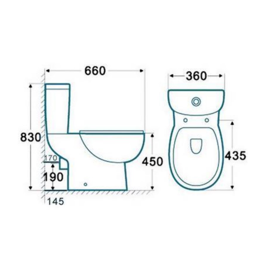 Grade A1 - Close Coupled Comfort Height Toilet with Soft Close Seat 