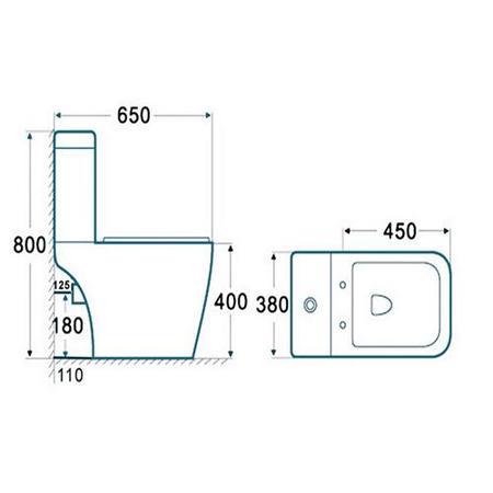 Voss Close Coupled Toilet with Soft Close Seat with Pan Connector