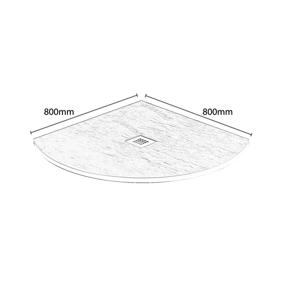 Quadrant Shower Tray Grey Slate Effect 800 x 800mm