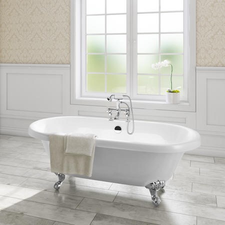 Albion Traditional Double Ended Roll Top Freestanding Bath With Ball 