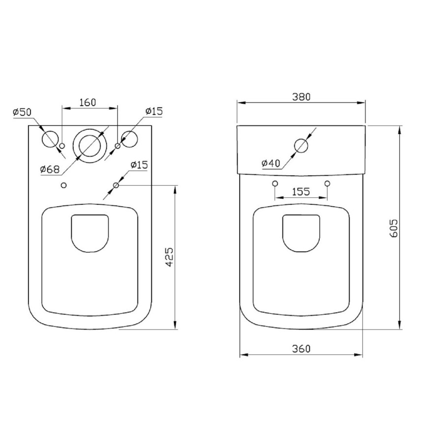 Close Coupled Short Projection Toilet with Wrap Soft Close Seat - Austin