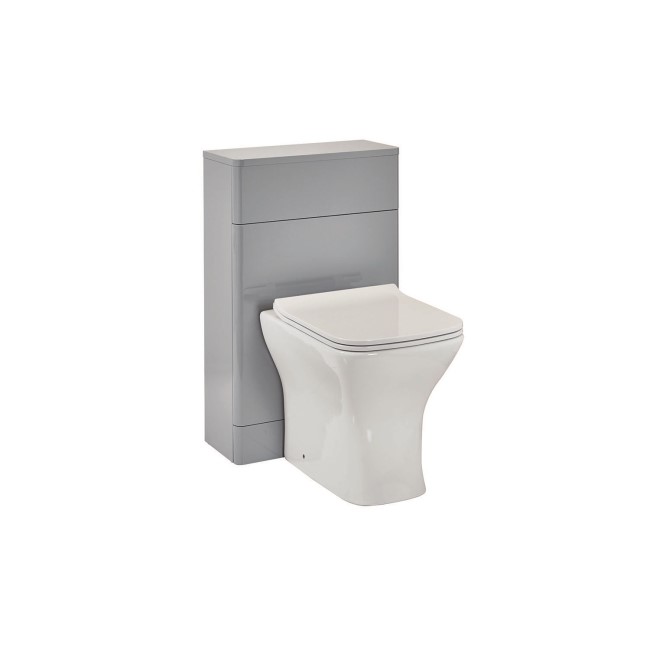 Camborne Back to Wall WC Unit & Austin Back To Wall Toilet - Pebble Grey