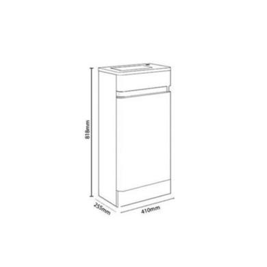 410mm Floor Standing White Gloss Vanity Unit with Close Coupled Toilet Suite - Portland 
