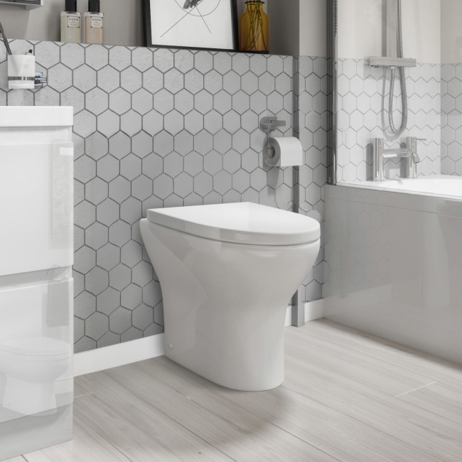 Grade A1 - Back to Wall Toilet with Soft Close Seat - Portland