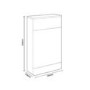 500mm Dark Grey Gloss Curved Corner WC Unit with Back to Wall Toilet - Portland