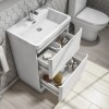 Toilet and Basin Combination Unit - 2 Drawer - White - Portland 