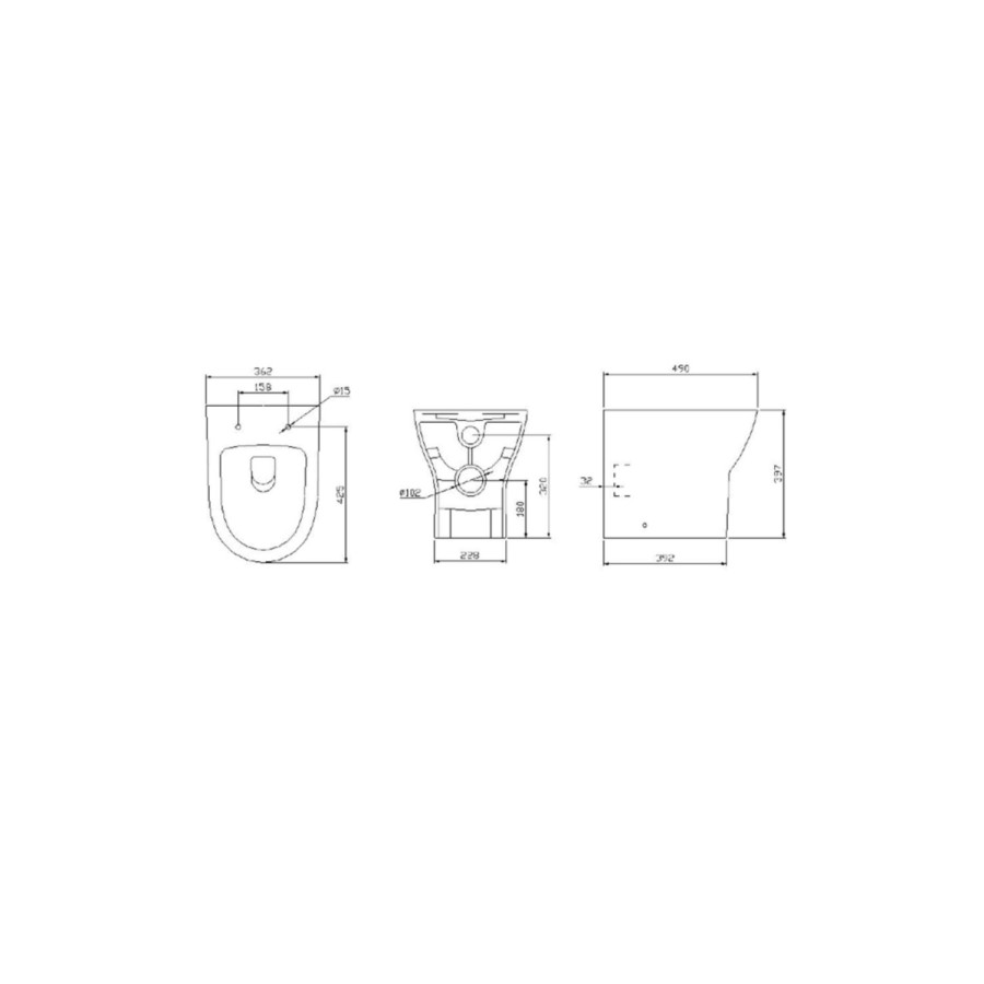 Toilet and Basin Combination Unit - 2 Drawer - White - Portland 
