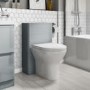 500mm Light Grey Gloss Curved Corner WC Unit with Back to Wall Toilet - Portland