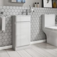 400mm White Cloakroom Vanity Unit with Basin - Portland