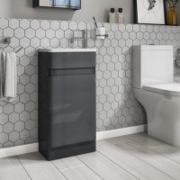 400mm Dark Grey Cloakroom Vanity Unit with Basin - Portland 400mm Dark Grey Cloakroom Vanity Unit with Basin - Portland