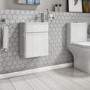 410mm White Wall Hung Cloakroom Vanity Unit with Basin - Portland