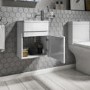 410mm White Wall Hung Cloakroom Vanity Unit with Basin - Portland