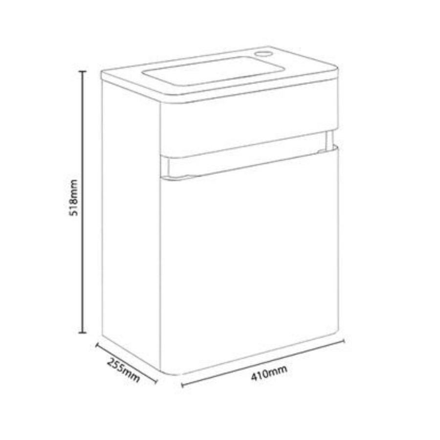 410mm White Wall Hung Cloakroom Vanity Unit with Basin - Portland