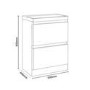 600mm White Gloss Floorstanding Vanity Basin Unit with 2 Drawers - Portland