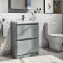 600mm Light Grey Freestanding Vanity Unit with Basin - Portland