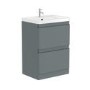 600mm Light Grey Freestanding Vanity Unit with Basin - Portland
