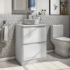 600mm White Freestanding Countertop Vanity Unit with Basin - Portland
