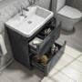 800mm Dark Grey Freestanding Vanity Unit with Basin - Portland